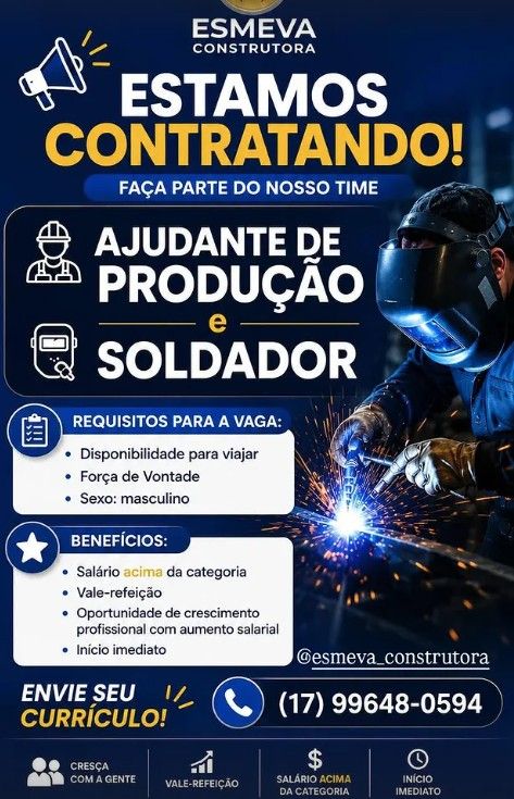 AJUDANTE DE PRODUÇÃO E SOLDADOR